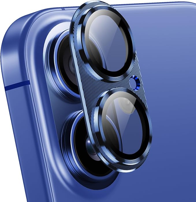 AFARER 2Pack Camera Protector for iPhone 17/iPhone16/16Plus,Ultra-thin HD 9H Glass Lens Cover,Strong Adhesion,Scratch Resistant [Does not Affect Night Shots] Case-Friendly,Blue