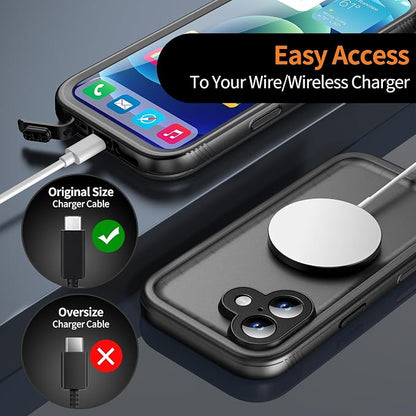Cozycase TOP Waterproof Case for iPhone 17 - Military Heavy Duty 360 Shockproof Full Body with Screen Camera Protector Double IP68 Water Dust Drop Proof Hard Rugged Tough Bumper Front Back Slim Cover
