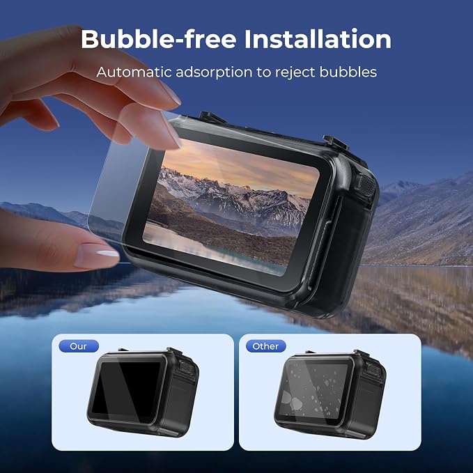 SMALLRIG 3 Pack Screen Protector, Tempered Glass Screen Protector for DJI Osmo Nano, Ultra-thin and Hardness with Cleaning Tool and Filter Cloth