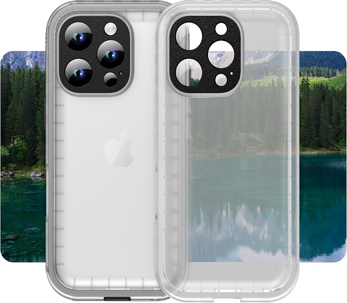 Cozycase for iPhone 16 Pro Max Case Waterproof - 360 Heavy Duty with Screen/Camera Protector Shockproof IP68 Underwater Dustproof Water Shock Proof Full Body/Front and Back Case Black/Frosted Clear