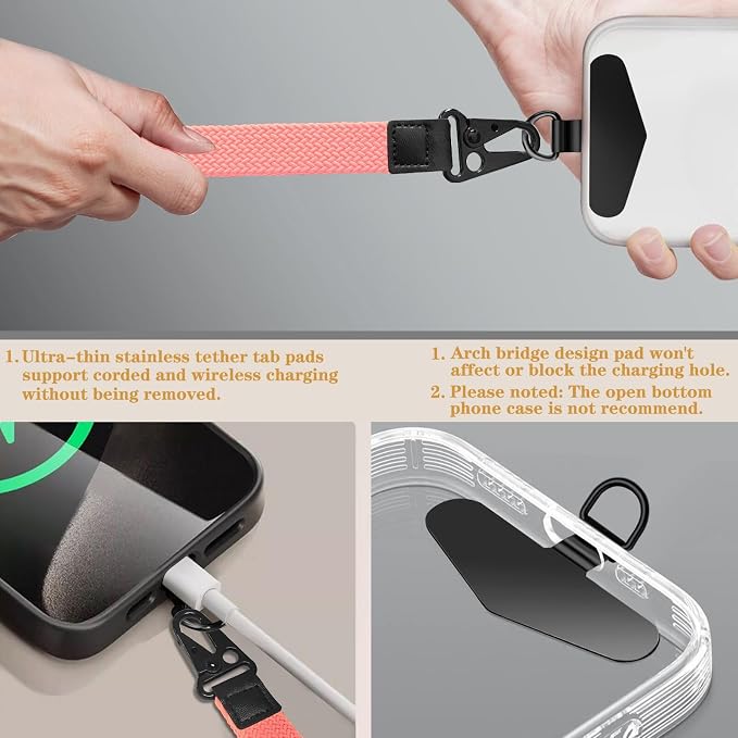 Stretchy Wristlet Keychain, Wrist Lanyard Strap Key Chain Holder to Hold Keys Wallet Phone ID Badge for Men Women