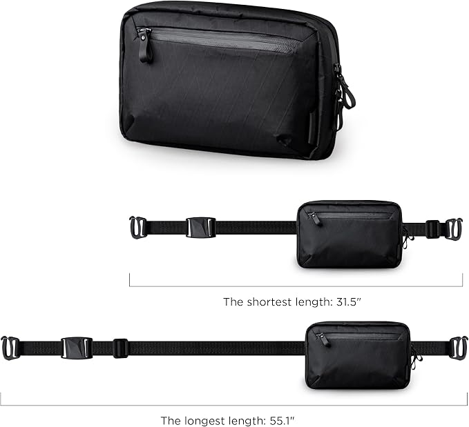 ALPAKA Elements Tech Case Tech Pouch 2.1L Cable Bag Black X-Pac VX21 | Weatherproof Fabric, YKK Aquaguard Zipper, Detachable Shoulder Strap, Ideal for Electronics & Accessories, Daily Work Travel