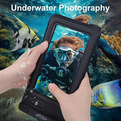 AiRunTech Waterproof Phone Pouch,Double Seal Floating Phone Case for Swimming Kayak Paddle Board,Protector iPhone 17 16 15 14 13, River Lake Canoe Boating Beach Accessories(Iridescent Pink+Black)