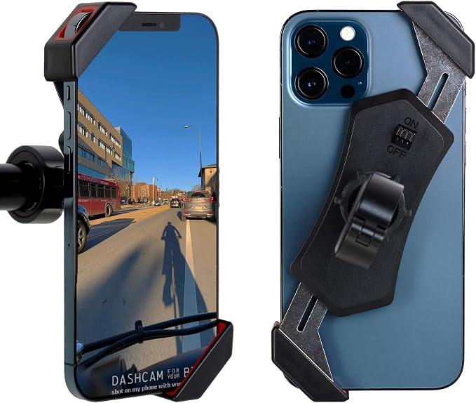 The dashcam.Bike Phone Mount: The Best Bicycle Phone Holder That Reduces Shake Without Blocking Your Camera [Low-Profile Clamp]
