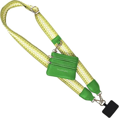 Save the Girls Original Clip and Go Phone Strap Pattern - Crossbody Phone Strap Chain with Zipper Wallet Pouch
