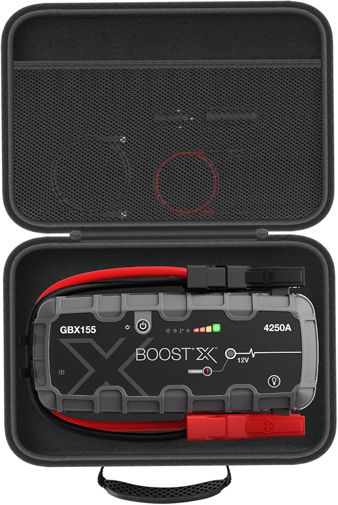 Hard Case for Boost X GBX155 / GB150 UltraSafe Car Battery Jump Starter, Portable Storage Jump Starter Box - Black (Case Only)