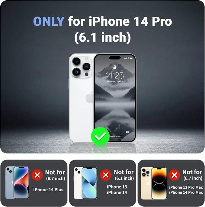 jaroco Magnetic for iPhone 14 Pro Case, [Compatible with MagSafe][Military Grade Drop Protection][Heavy Duty Protection][Non-Slip][Shockproof] 2-Layer Durable Bumper Phone Case 6.1''-Gray