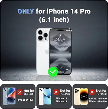 jaroco Magnetic for iPhone 14 Pro Case, [Compatible with MagSafe][Military Grade Drop Protection][Heavy Duty Protection][Non-Slip][Shockproof] 2-Layer Durable Bumper Phone Case 6.1''-Gray