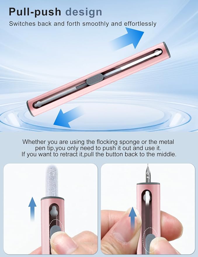 Cleaner Kit for Airpods, Earbuds Cleaning kit for Airpods Pro 1 2 3, Phone Cleaner kit with Brush for Bluetooth Earbuds Cleaner, Wireless Earphones,iPhone,Laptop, Camera (Pink)