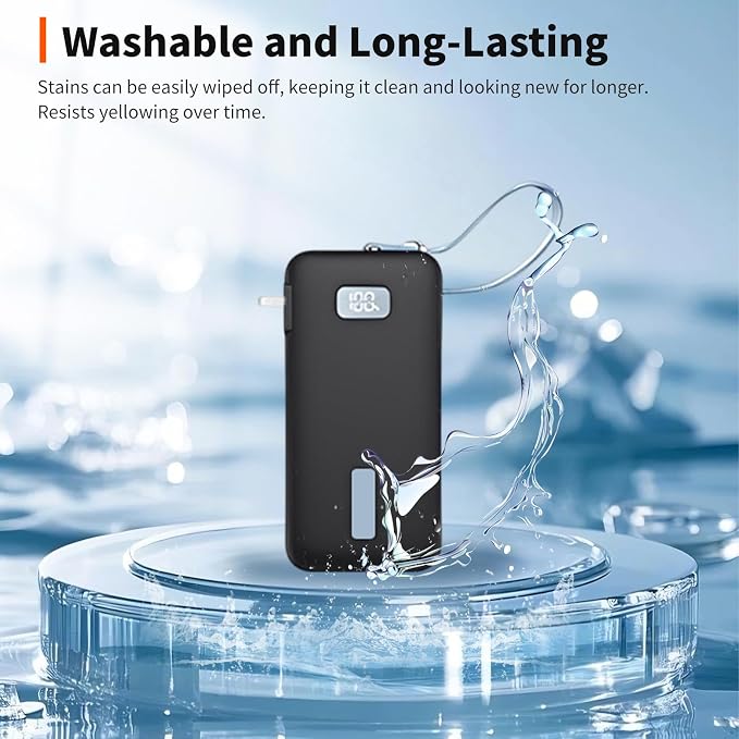 Case for Anker Nano 3-in-1 Portable Charger 10000mAh – Washable Protection Sleeve, Full Access to Charging Ports, Shockproof, Drop-Resistant, with Case-Friendly Charging[Black]