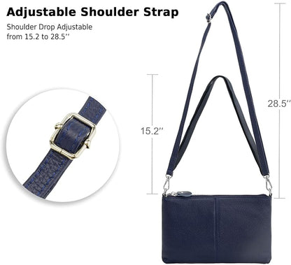 befen Genuine Leather Wristlet Clutch Wallet Purses Small Crossbody Bags for Women with RFID Blocking Card Slots