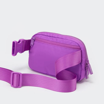 Pander Two Way Zipper Fanny Pack Nylon Everywhere Belt Bag for Women, Water Repellent Waist Packs, Crossbody Bags with Adjustable Strap (Violet).