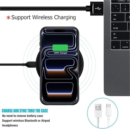 Battery Case for iPhone 17 Pro Max, 12000mAh Capacity Portable Charger Case Rechargeable Smart Battery Pack Compatible with iPhone 17 Pro Max 6.9 inch Charging Cover Support Wireless Charging (Black)