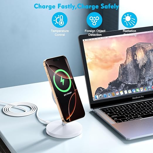 Magnetic Wireless Charger iPhone Charger Stand Stand Magnetic Pad,2Pack Fast Magnet Charging Station for iPhone 16 ProMax/16 Plus/15/14/13/12 Apple Magnet Wireless Charging Station/AirPods Pro 2/3/4