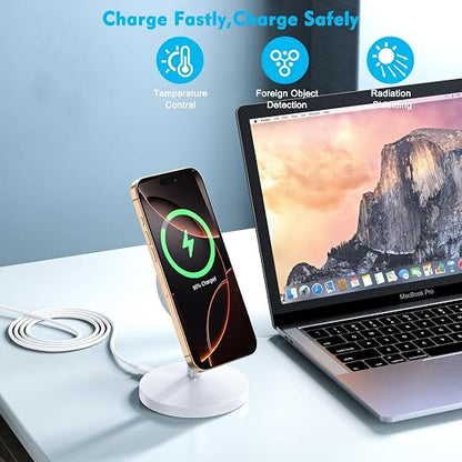 Magnetic Wireless Charger iPhone Charger Stand Stand Magnetic Pad,2Pack Fast Magnet Charging Station for iPhone 16 ProMax/16 Plus/15/14/13/12 Apple Magnet Wireless Charging Station/AirPods Pro 2/3/4