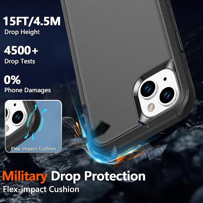 Diverbox for iPhone 14 Phone Case,iPhone 14 Magnetic Case [Compatible with MagSafe][with Screen Protector & Camera Lens Protector ] Heavy Duty Phone Case for iPhone 14 (Black)