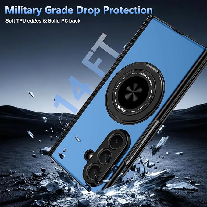 Hekodonk for Galaxy Z Fold 8 Ultra Case with 360 Rotatable Stand,[Compatible with MagSafe][Front Screen Protector],Magnetic Ring Holder with Hinge Protective Case for Samsung Z Fold 8 Ultra,Blue