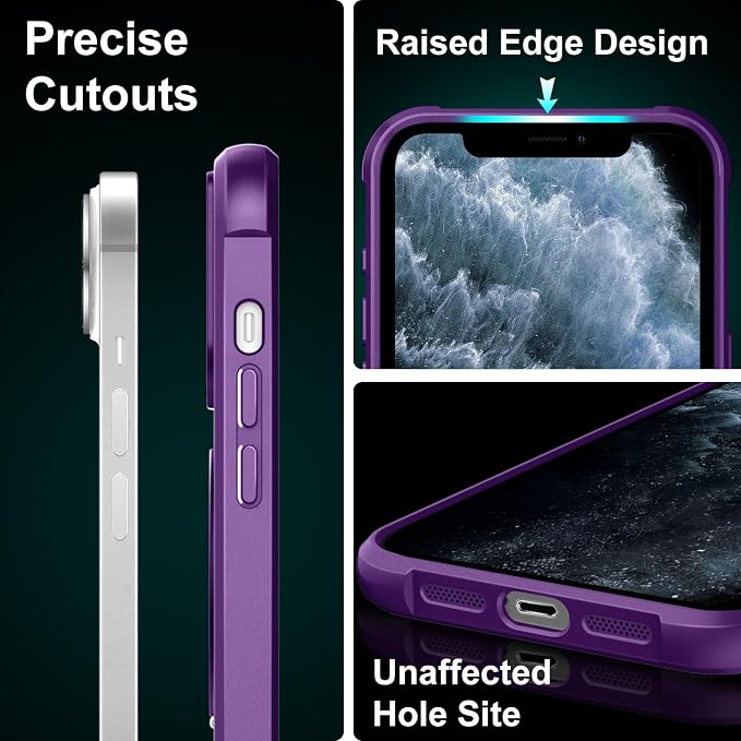 360° Magnetic Swivel Ring for iPhone 11 pro max case, Built-in Metal Stand and Ring Holder, Magsafe Compatible, Military Grade Protection, Shockproof - Purple
