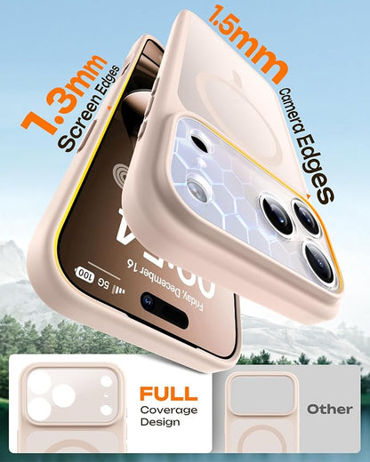 TOCOL for iPhone 17 Pro Case, Compatible with Magsafe Charger, Full Camera Protection, Translucent Matte Phone Case for 17 Pro 6.3 inch (Desert)