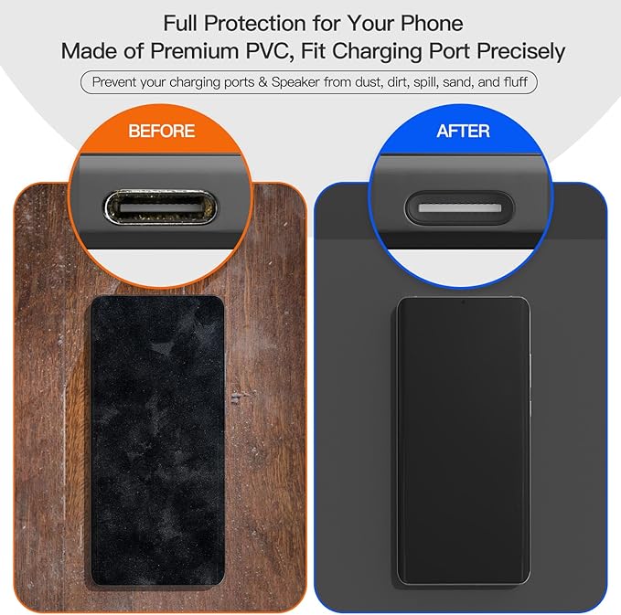10X USB C Anti Dust Plug, USB Type C Dustproof Cover Protector Port Cover with Easy-Grip Tab Lanyard for iPhone 17/17 Pro/17 Pro Max/16 15 Pro Max, Samsung Galaxy S25 S24 S23 S22 S21,All USB C Devices