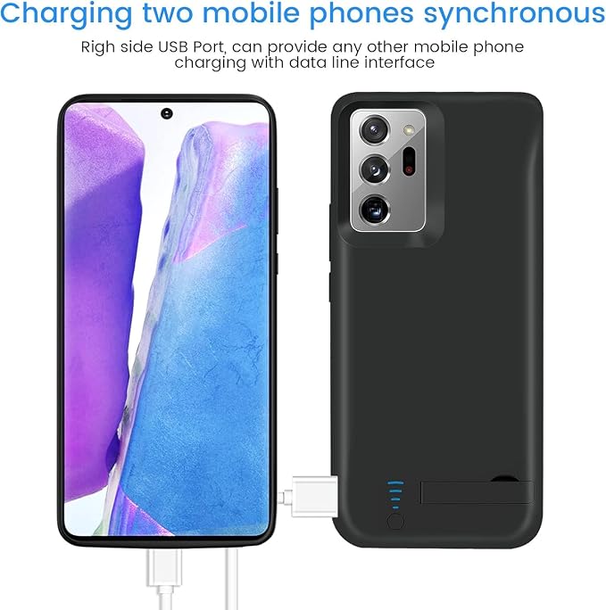 Battery Case for Galaxy Note 20 Ultra, Extended Batteri Charging Cases for Samsung Galaxy Note 20 Ultra Rechargeable External Backup Power Bank Charger Cover,5000mAh, Add Extra Juice Black