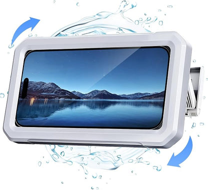 Coolpow Shower Phone Holder Waterproof【480°Rotatable】Retractable Adjustable Shower Phone Case Shower Stall Accessories for Bathroom Wall Phone Mount Stand Water Proof Anti Fog Case for 4-7"Cellphones