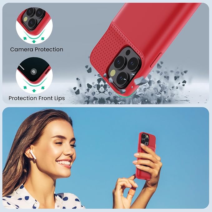 Battery Case for iPhone 16 Pro Max, Upgraded 8600mAh Portable Charging Case, Ultra-Slim Lightweight Powerful Extended Battery Pack for iPhone 16 Pro Max (6.9 inch)-Red