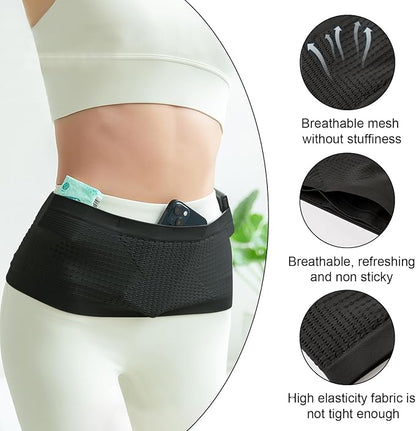 Running Belts, Slim Fanny Pack and Moisture Wicking Waist Pack, Travel Money Belt With 4 Security Pocket, for Storage Phone, Passport Holder, Running Walking Accessories for Women