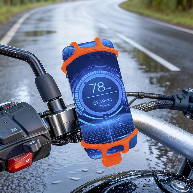 Bike Phone Holder & Motorcycle Phone Mount - Adjustable Handlebar Cell Phone Clasm for Bicycle, Scooter, E-Bike, Universal 4.7"-6.8" Smartphones for iPhone 17/16/15 Pro Max, Galaxy S24, Shockproof