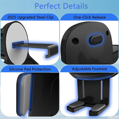 Phone Holder for Car Vent [2026 Upgraded Clip] Cell Phone Mount Hands Free Cradle Air Vent for iPhone 17 16 Pro Max and Universal Smartphone (Black)