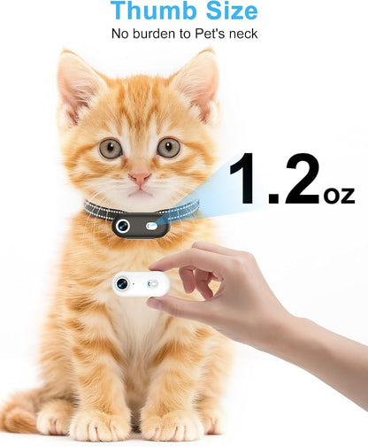 Cat Camera Collar with Phone APP, 1080P HD Video Recording, XS/M-Size Pet POV Cam for Dogs & Big Cats, Cordless Pet Collar Cameras with APP Viewing (XS-Collar)