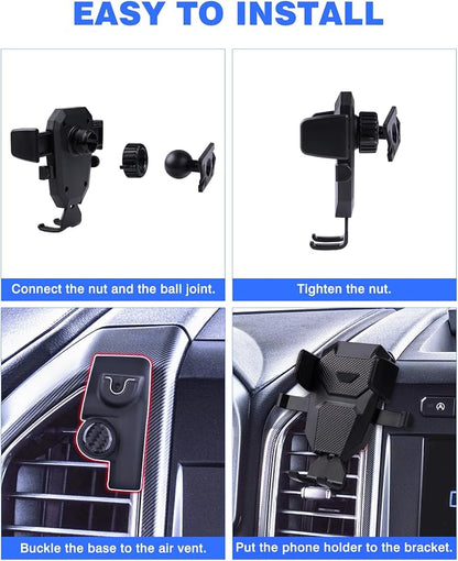 Karltys F150 Car Phone Holder for 2015-2020 Ford F-150 Accessories, Cell Phone Holder Air Vent Phone Mount for F-150, Never Blocking Hands Free Thick Case Friendly Holder for 4-7 Inch Phones