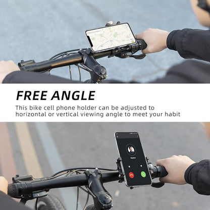 ROCKBROS Bike Phone Holder, Motorcycle Phone Mount, Anti-Shake Cell Phone Holder, 360° Adjustable for iPhone 16, 15 Pro Max/Plus, S9, S10 and More 4.7" to 7" Smartphones，Red