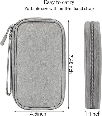 CAAORDKSO Cord Organizer Travel Cable Organizer Bag Tech Electronic Organizer Travel Case, Waterproof Electronic Accessories Pouch Bag for Cable, Cord, Charger, Phone, Power Bank, Earphone(Light Grey)