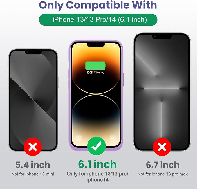 Battery Case for iPhone 13/13Pro/14,7500mah Ultra-Slim Protective Charging Case,Portable Rechargeable Expandable Battery Charger Cover Compatible with iPhone 13/13Pro/14 (6.1 Inch)-Purple