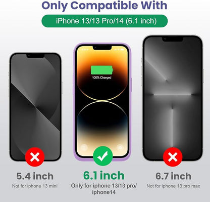 Battery Case for iPhone 13/13Pro/14,7500mah Ultra-Slim Protective Charging Case,Portable Rechargeable Expandable Battery Charger Cover Compatible with iPhone 13/13Pro/14 (6.1 Inch)-Purple