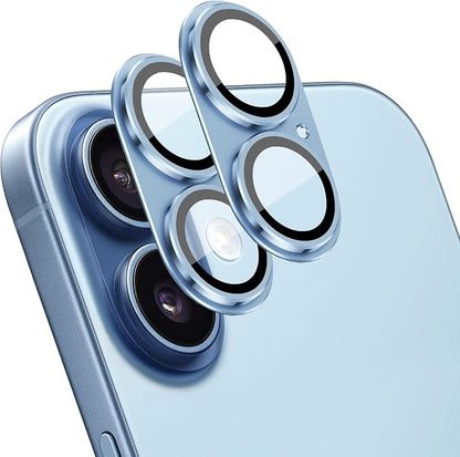 2 Pack Camera Lens Protector for iPhone 17,Metal AR Tempered Glass Rear Camera Screen Cover,Anti-Scratch,Strong Adsorption,Case Friendly, Easy to Install-Light Blue
