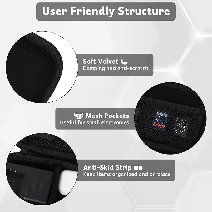 Organiser Portable Pouch For Electronic Accessories Usb Cables, Power Bank, Battery, Hard Drive, Sd Memory Card, Earphones, Travel Gadgets & Organiser Rugged Travel Friendly (Grey)