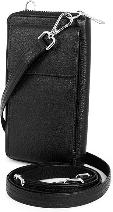 BULL GUARD Crossbody Leather Wallet Phone Purse, Anti Theft and RFID Blocking, Elegant Design for Travel