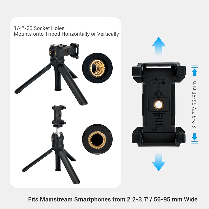 JJC 2 in 1 Extendable Mini Vlogging Tripod & Selfie Stick for Sony ZV-E10 II ZVE10 ZV-1F ZV1F ZV-1 II ZV1 RX100 VII A6100 A6400, Canon PowerShot V1 SX740 HS G7X Mark III II EOS R100 R50 R10 & More