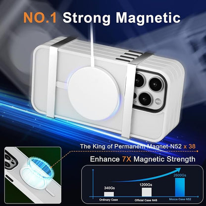 MOCCA Strong Magnetic for iPhone 12 Pro Max Case,[Compatible with Magsafe][Glass Screen Protector+Camera Lens Protector] Slim Thin Shockproof Cover Phone Case for iPhone 12 Pro Max 6.7", Frosted White
