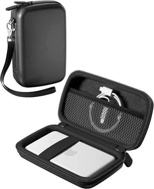 ProCase EVA Hard Shell Case for iPhone Air Magsafe Battery/Anker Nano Magnetic Power Bank/Baseus Picogo Wireless Portable Charger, Fits Power Banks Up to 5.1" × 2.9" × 0.59"-Black