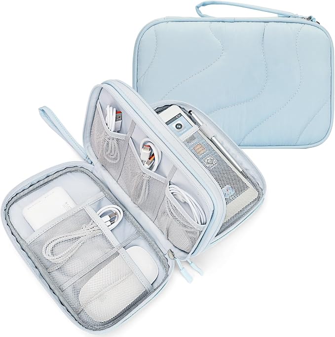Skycase Tech Pouch - Lightweight Electronics Organizer Travel Case - Double Layers Cable Organizer - All-in-One Storage Bag for Charger, Cord, Phone, Flash Drive, Essentials - XL