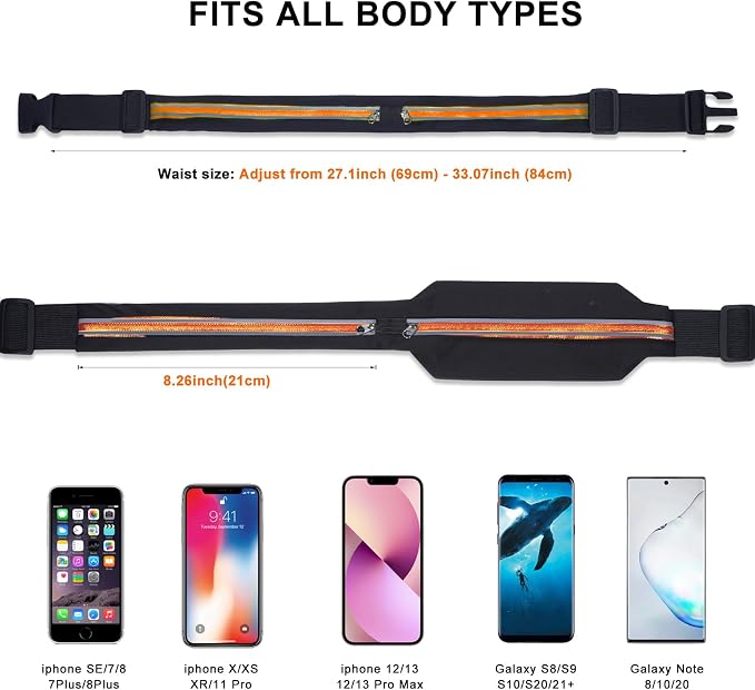 Running Belt Fanny Packs for women and men,Belt Bag for Hiking Cycling Workout,Reflective Fanny Packs for Men Runners Belt Compatible with iPhone13,12 pro,Travelling Money Phone Holder for Running