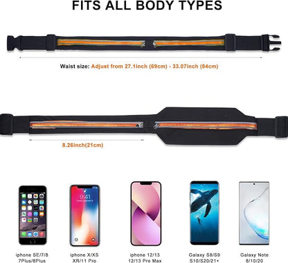 Running Belt Fanny Packs for women and men,Belt Bag for Hiking Cycling Workout,Reflective Fanny Packs for Men Runners Belt Compatible with iPhone13,12 pro,Travelling Money Phone Holder for Running