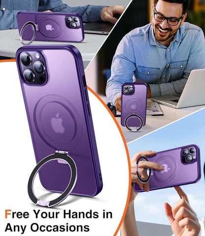 Chicfun 3-in-1 [Magnetic+Kickstand+Ring Holder] for iPhone 12 Pro Max Case Stand Ring Holder Compatible with MagSafe, Military Shockproof Protective Matte iPhone 12 Pro Max Phone Case Kickstand Cover