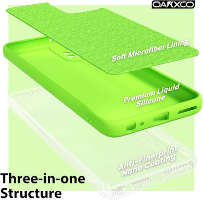 oakxco for Motorola Moto G Power 5G 2023 Phone Case Liquid Silicone, Neon Bright Solid Color, Thin Slim Soft Rubber Gel Matte TPU Plain Simple Cover for Women, Lime Neon Green