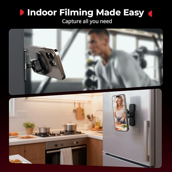 SMALLRIG Magnetic Phone Mount Gym for iPhone 17/16/15/14/13 Series, Adjustable Phone Holder Gym for Huawei, for Samsung, for Xiaomi, Double-Sided Magnetic Design - 5460