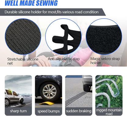 Phone Holder Car, Truck Tablet Headrest Mount, Universal Car iPad Holder with Silicone Net for All Kindle Fire, iPhone and Tablet with - Black (Small Silicone Net (3.5''-7.5''))