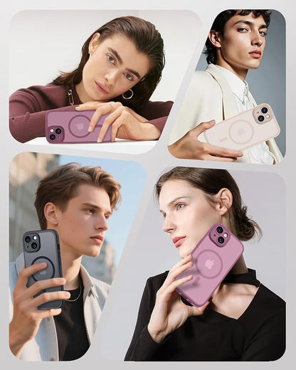 TOCOL for Phone 13 Case, Compatible with Magsafe Charger, Full Camera Protection, Drop Protection, Translucent Matte Phone Case for iPhone 13 6.1 inch (Lilac Purple)